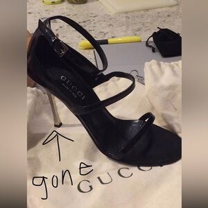 Gucci Black Strappy Heels